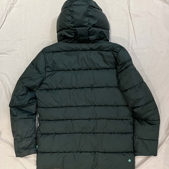 SAVE THE DUCK ! MEN'S HEMER HOODED PUFFER JACKET IN GREEN BLACK SIZE LARGE L - Picture 7 of 8